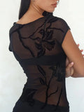 Mesh Floral Blouse DJPT