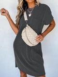 Round Neck Short Sleeve Mini Dress DJPT