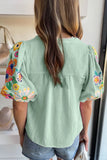 Tie Neck Short Sleeve Blouse DJPT