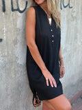 Size Notched Sleeveless Mini Dress Plus Size DJPT