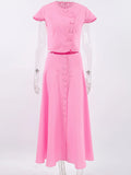 Sleeve Top and Skirt set DJPT