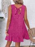 Hem Round Neck Sleeveless Dress DJPT