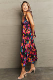 Cutout Spaghetti Strap Tiered Dress DJPT