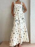 Square Neck Maxi Cami Dress with Pocket DJPT