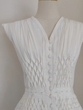 A line V neckline White Lace Vacation Dress Short Birthday Dresses SD177