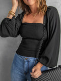 Square Neck Balloon Sleeve Blouse DJPT