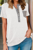 Size Half Button Short Sleeve T-Shirt DJPT