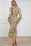 V-Neck Smocked Midi Dress DJPT