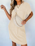 Round Neck Short Sleeve Mini Dress DJPT