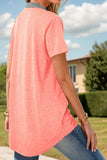 Size Half Button Short Sleeve T-Shirt DJPT