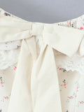 Floral Lace Trim Mini Dress DJPT