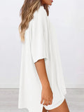 Size Oversized Slit Round Neck Top and Shorts Lounge Set Plus Size DJPT