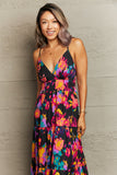 Cutout Spaghetti Strap Tiered Dress DJPT