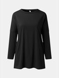 Size Round Neck Long Sleeve T-Shirt DJPT