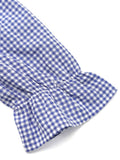 Front Plaid Flounce Sleeve Blouse DJPT