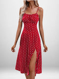 Size Slit Printed Cami Midi Dress Plus Size DJPT