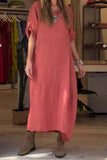 Size Relaxed Fit Short Sleeves Dress Plus Size DJPT