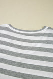 Striped V-Neck Midi T-Shirt Dress DJPT