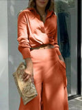 Size Long Sleeve Top and Pants Set Plus Size DJPT