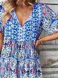 Tie Neck Short Sleeve Dress DJPT
