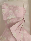 A line Spaghetti Straps Pink Satin Holiday Dresses Short Birthday Dress SD167