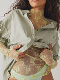 Mock Neck Long Sleeve Blouse DJPT