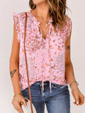 Ruffle Tie Neck Sleeveless Blouse DJPT