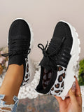 Leopard Lace Up Mesh Athletic DJPT