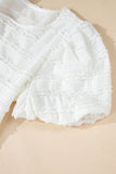 Lace Trim Bubble Sleeve Blouse DJPT