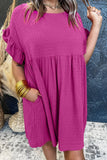 Neck Flounce Sleeve Mini Dress DJPT