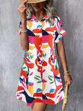 Button Down Short Sleeve Dress DJPT