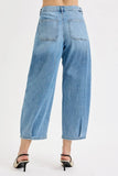 Full Size Mid Rise Fit Crop Wide Volume Leg Jeans Plus Size DJPT