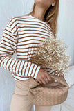 Neck Striped Dropped Shoulder T-Shirt DJPT