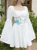 Lace Up Long Sleeve Mini Dress DJPT