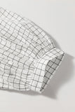 Plaid Notched Balloon Sleeve Mini Dress DJPT