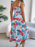 Floral Tie Shoulder Midi Dress DJPT