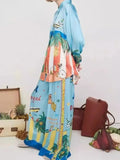 Print Button Down Shirt and Pants Set DJPT