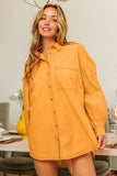 Vintage Washed Gathered Sleeve Oversized Shirt DJPT