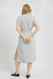 Side Slit Short Sleeve Midi Tee Dress DJPT