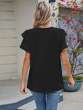Neck Ruffled Layered Sleeve Blouse DJPT