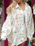 Heart Print Shirt and Shorts Set DJPT