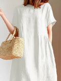 Size Casual Round Neck Midi Dress Plus Size DJPT