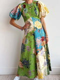 Round Neck Puff Sleeve Dress DJPT