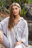 & Dani Solid Sparkling Shimmer Pocket Button Front Shirt DJPT