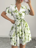Surplice Layered Mini Dress DJPT