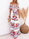 Off Shoulder Ruffle Maxi Dress DJPT