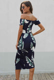 Off-Shoulder Split Dress DJPT