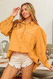 Vintage Washed Gathered Sleeve Oversized Shirt DJPT