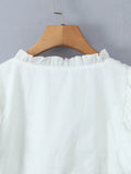 Sleeve Ruffle Crop Blouse DJPT