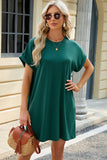 Neck Rolled Short Sleeve Tee Dress DJPT